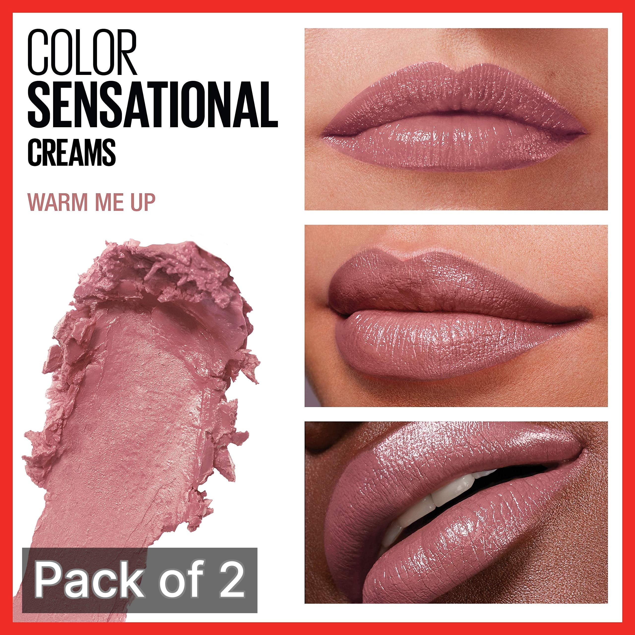 Maybelline Color Sensational Lipstick, 235-Warm Me Up, 0.15 oz (Pack of 2)