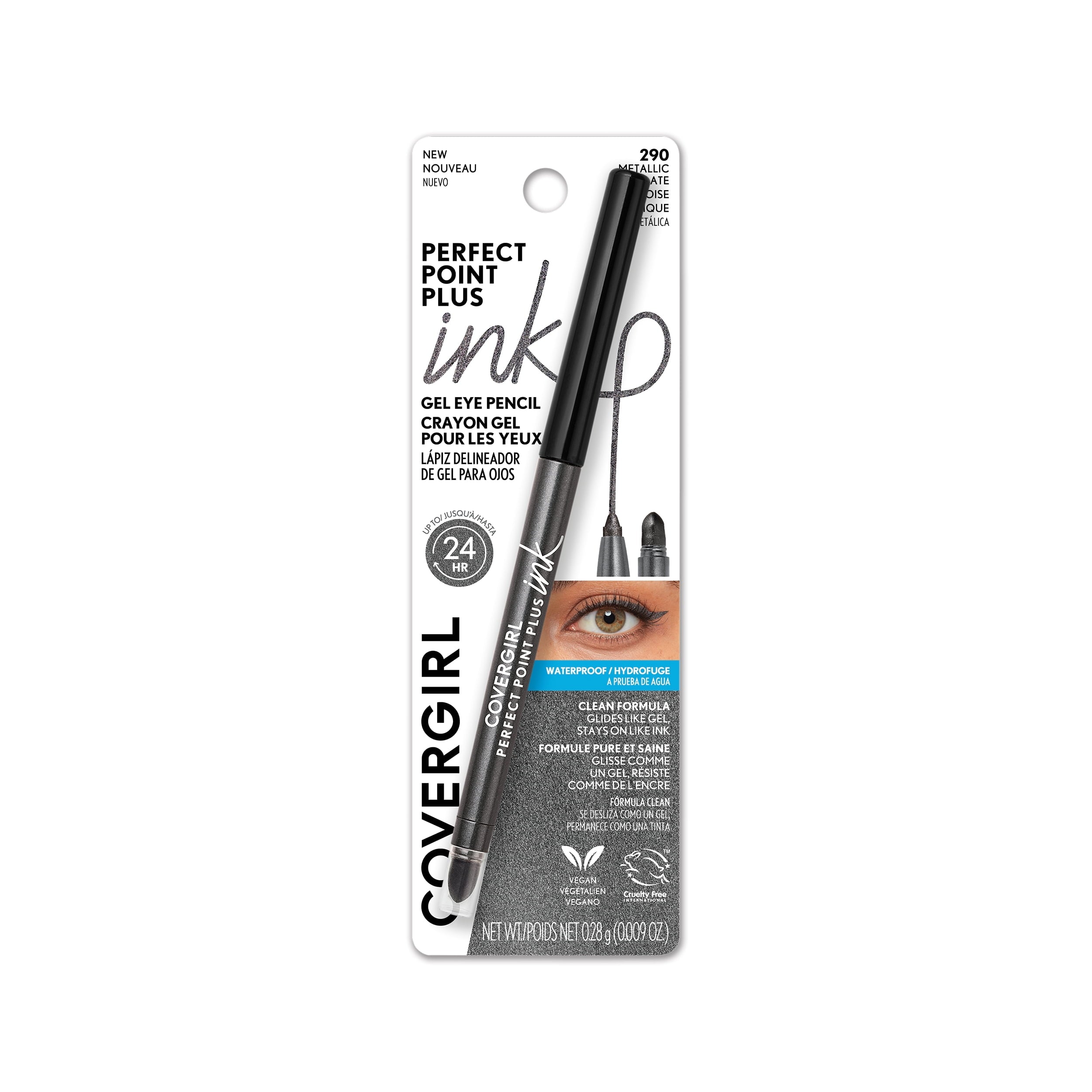 COVERGIRL Perfect Point Plus Ink Eyeliner, 290 Metallic Slate, 0.01 oz