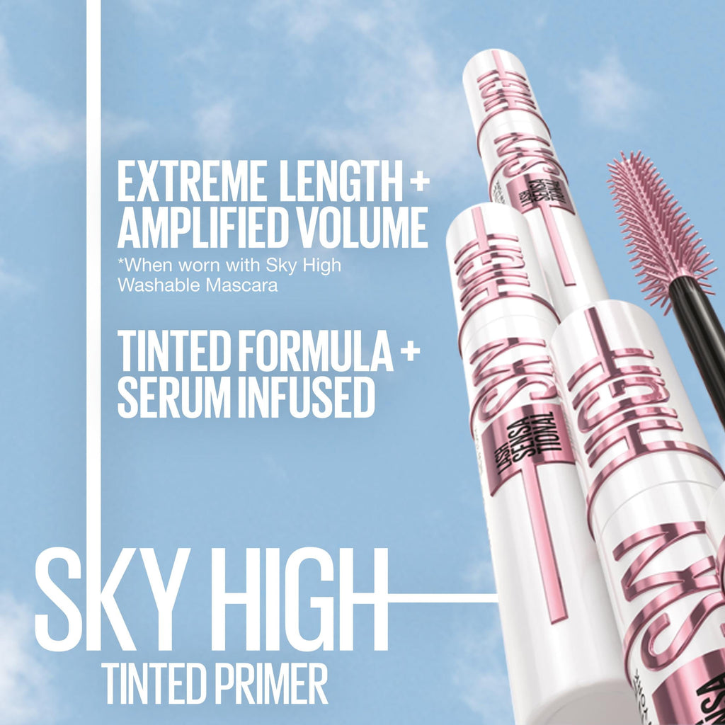 (2 pack) Maybelline Lash Sensational Sky High Tinted Primer Mascara Makeup, Soft Black, 0.26 fl oz