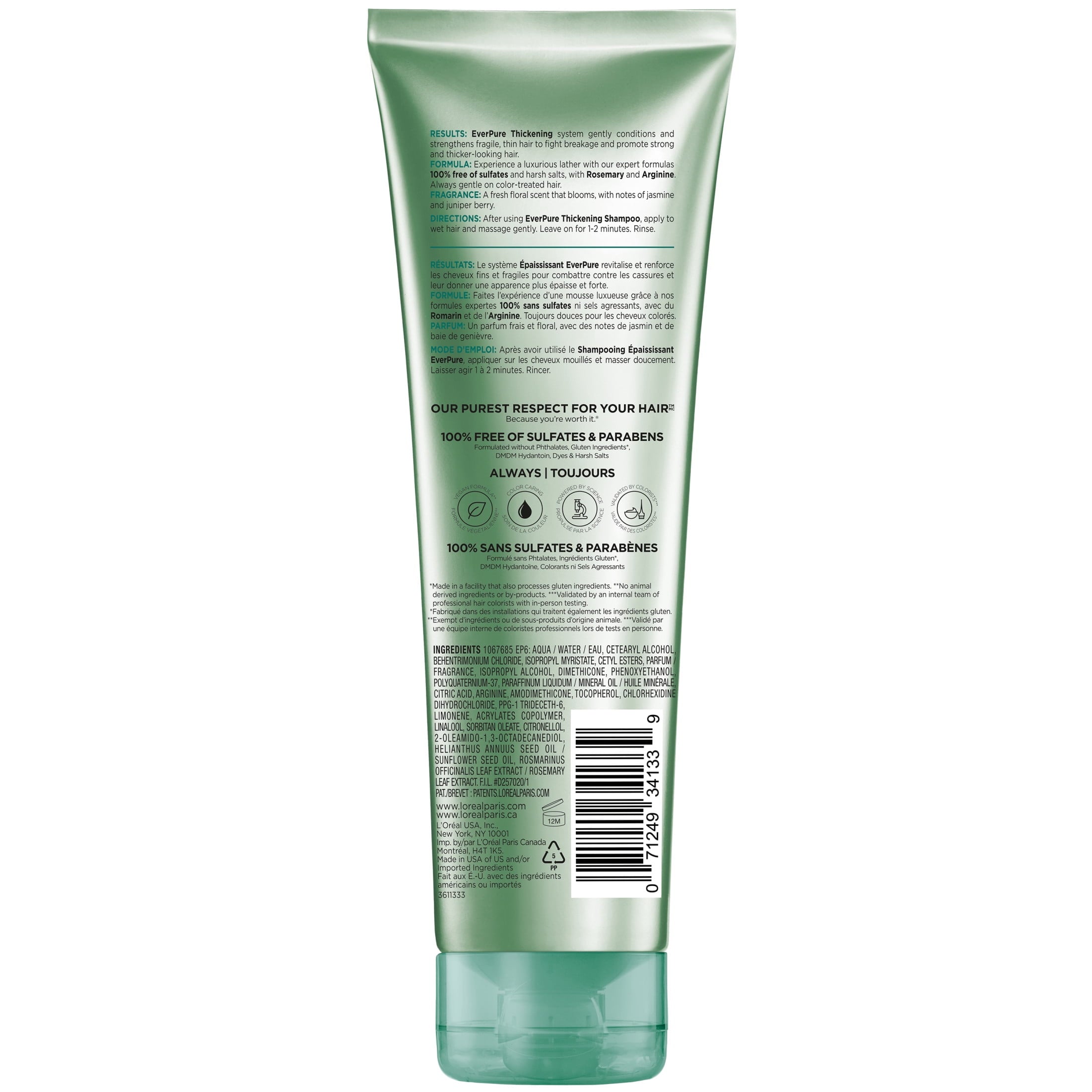 L'Oreal Paris Sulfate Free Thickening Conditioner, Fortifying, Fine Hair, Squeeze, 8.5 fl oz