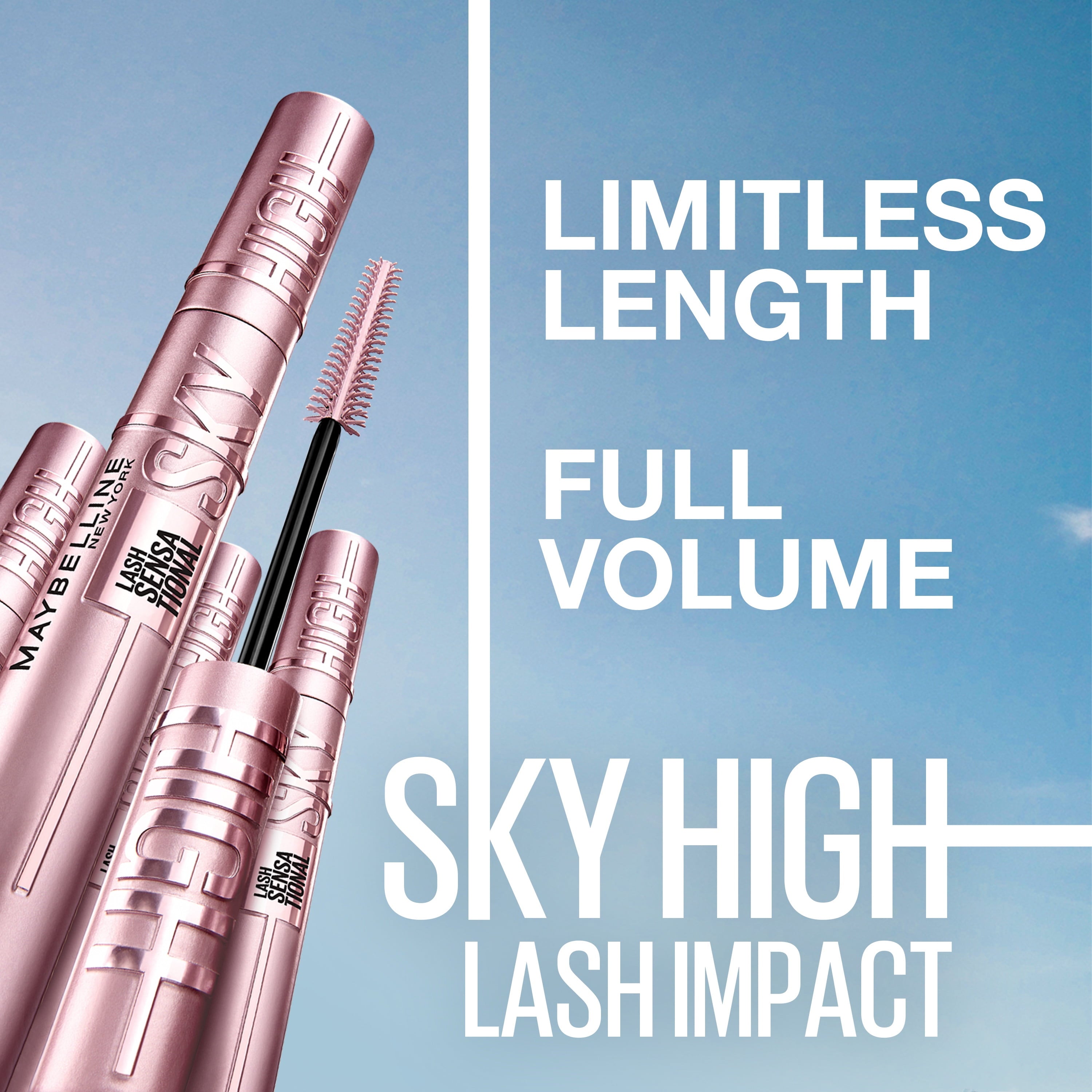(2 pack) Maybelline Lash Sensational Sky High Washable Mascara, True Brown
