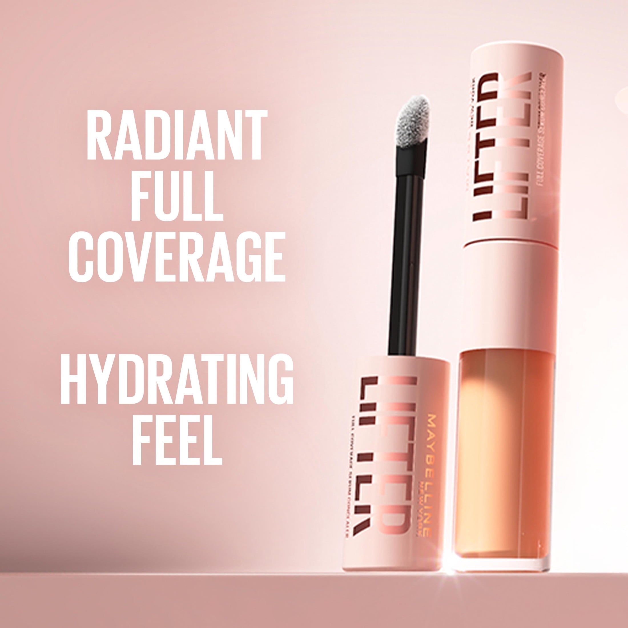 Maybelline Lifter Serum Concealer Makeup with Peptides and Caffeine, Vegan, 25 Cool, 1 Piece