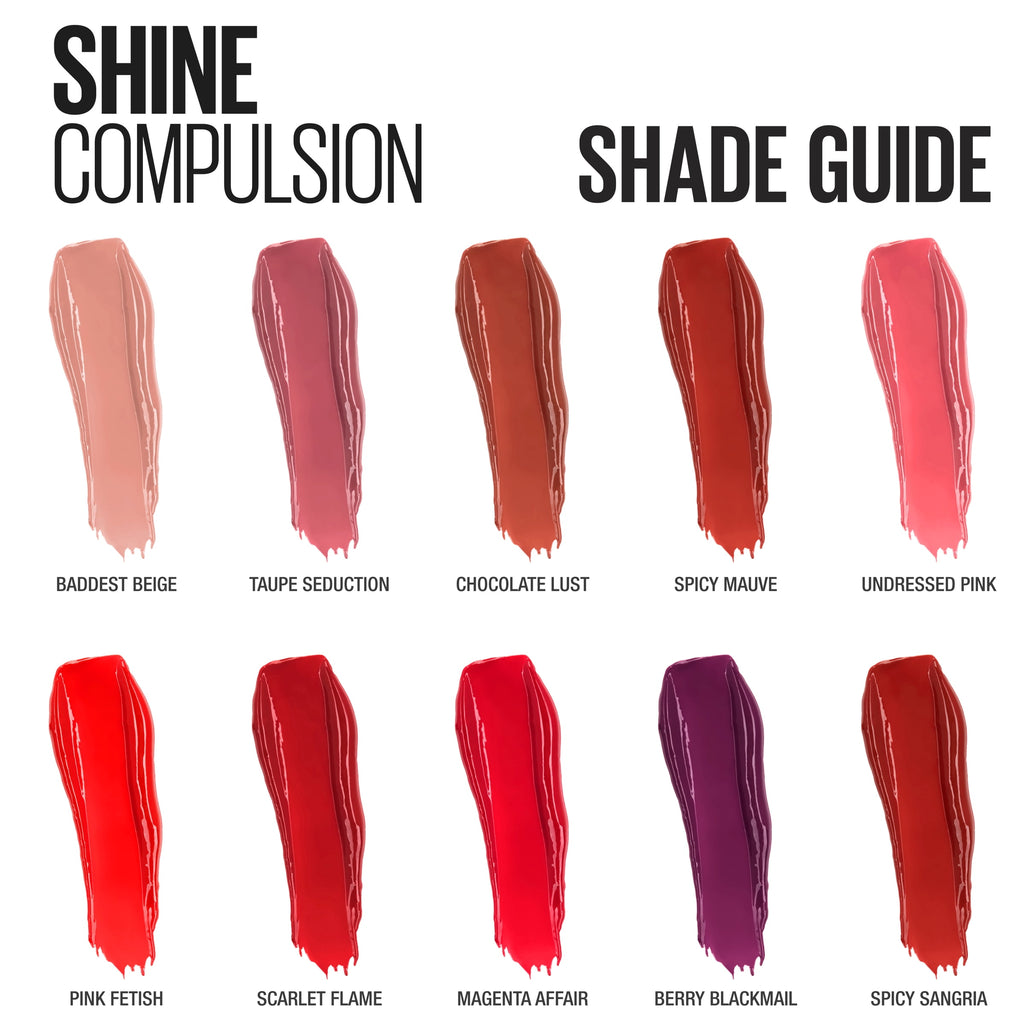 Maybelline Color Sensational Shine Compulsion Lipstick Makeup, Scarlet Flame