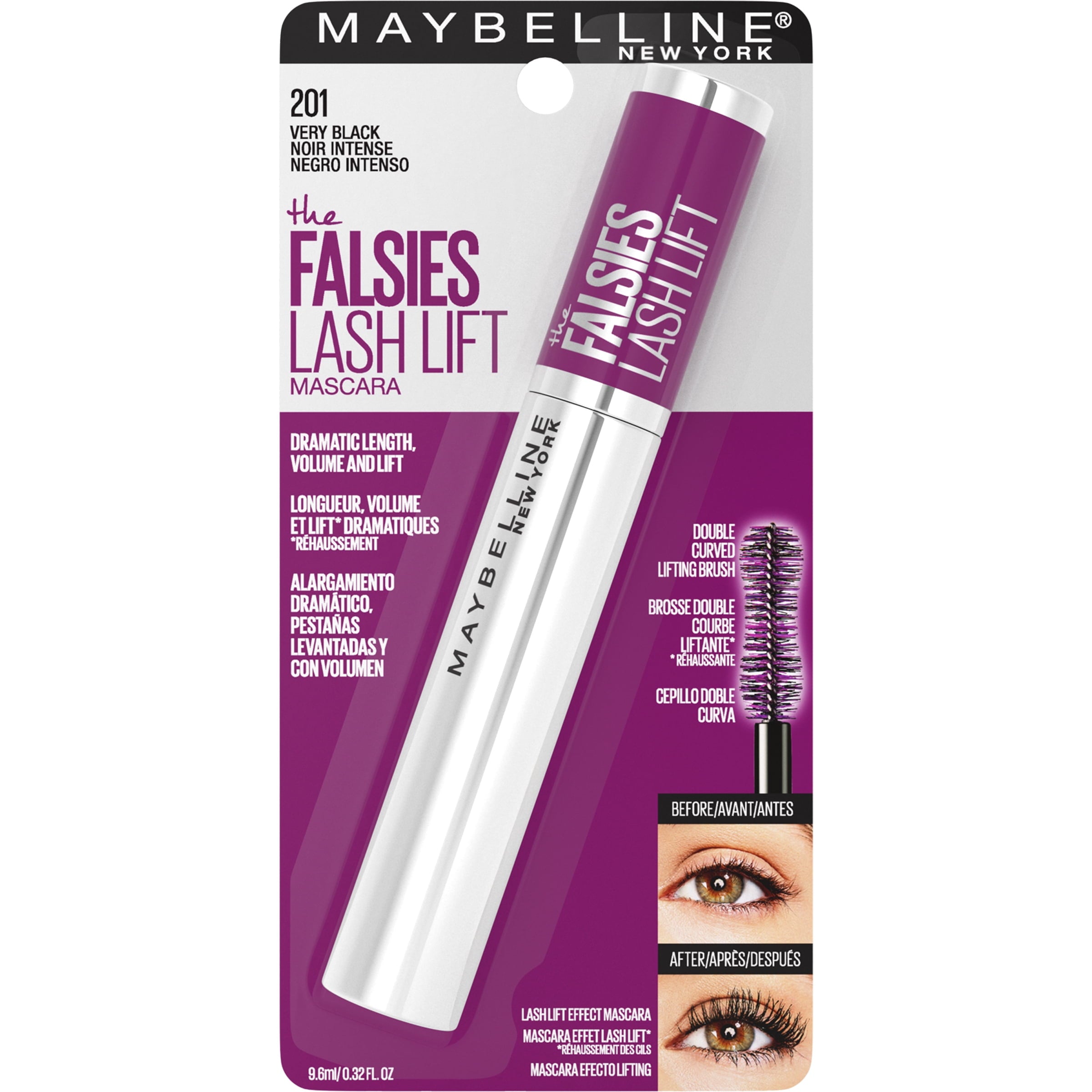 Maybelline The Falsies Lash Lift Washable Mascara, Very Black