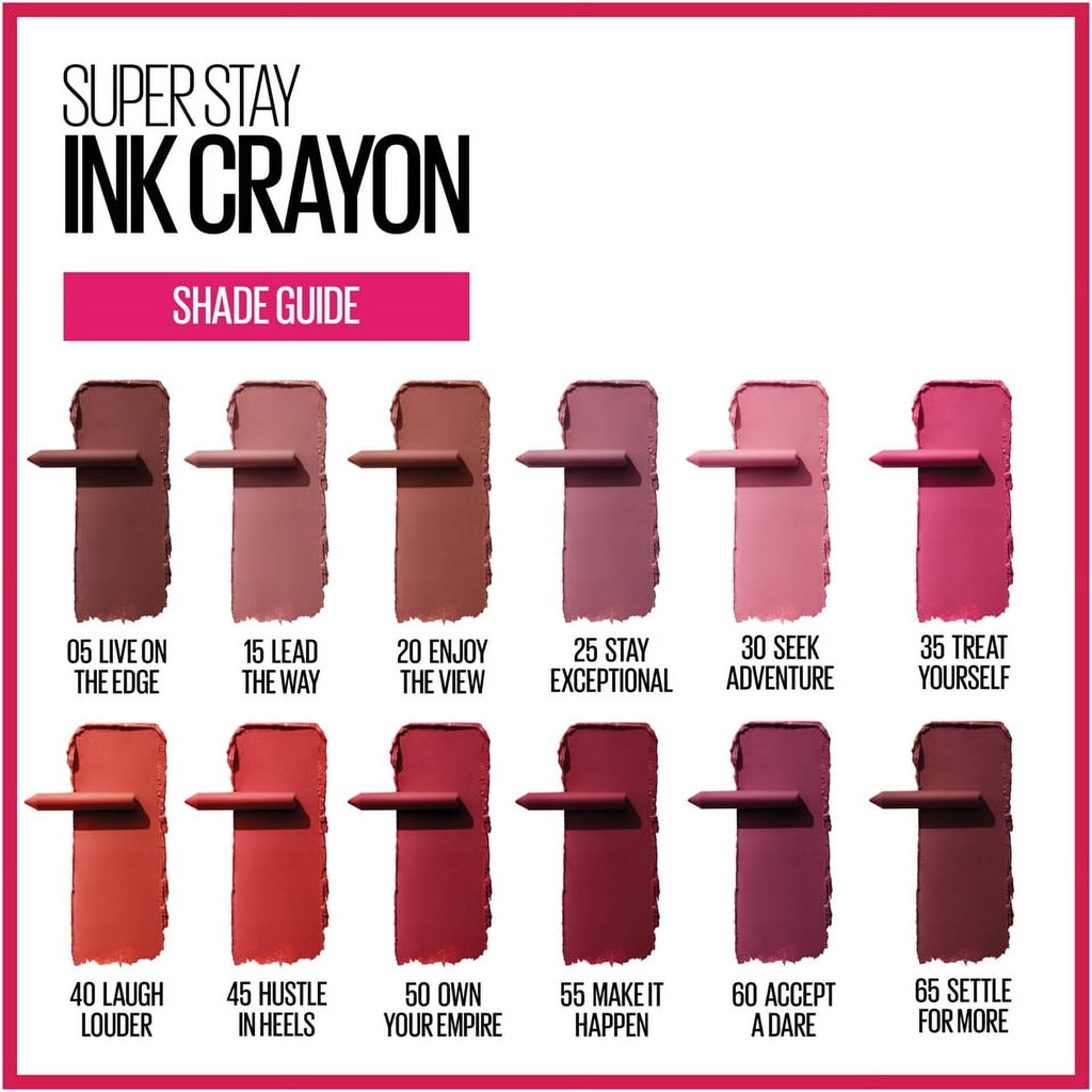 (2 pack) Maybelline SuperStay Ink Crayon Matte Lipstick, Own Your Empire