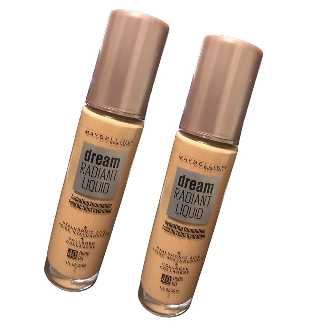 Maybelline Dream Radiant Liquid Hydrating Foundation - 40 Nude (2-Pack)